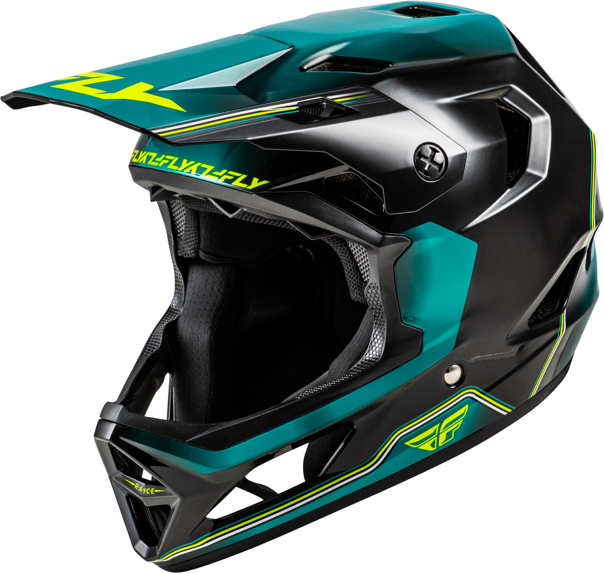 RAYCE REPEAT BICYCLE HELMET BLACK/TEAL/HI-VIS XS