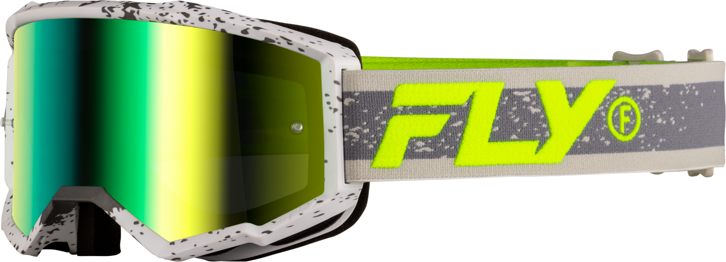 YTH ZONE GOGGLE DRK GRY/HI-VIS W/ IRIDESCENT GRN MIRROR LENS