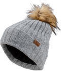 FLY WOMEN'S SNOW POM BEANIE HEATHER GREY