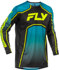 YOUTH RAYCE BICYCLE JERSEY TEAL/BLACK/LIME YXL