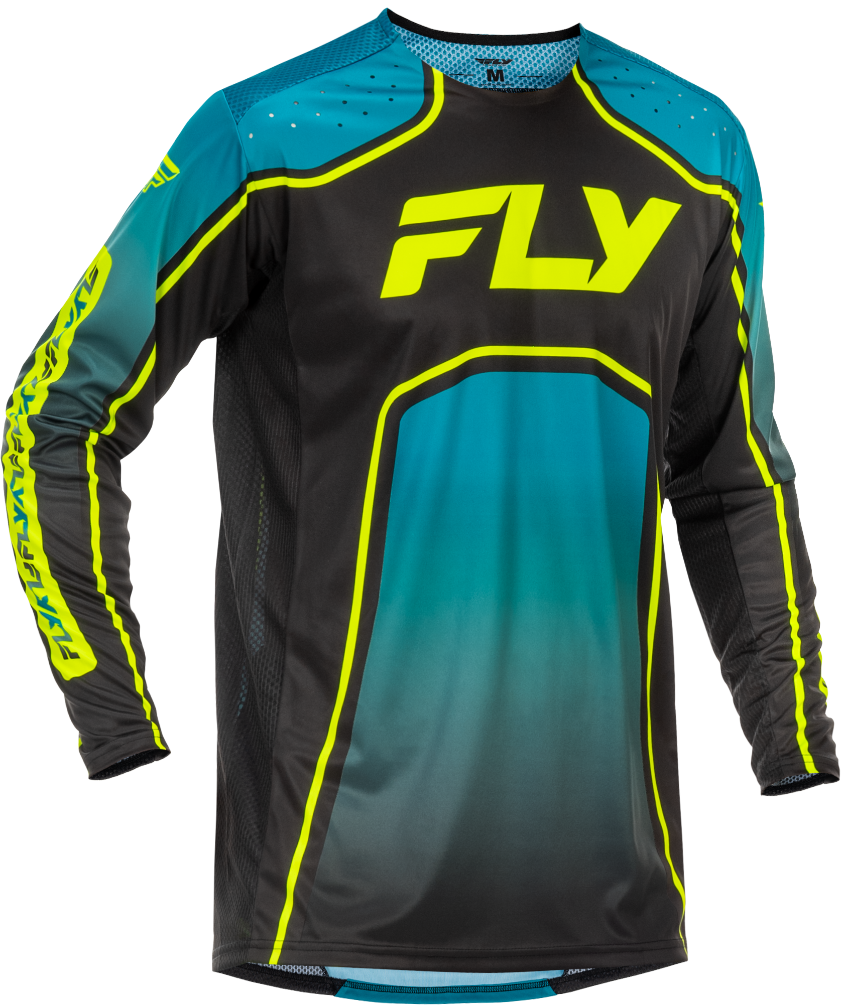 YOUTH RAYCE BICYCLE JERSEY TEAL/BLACK/LIME YXL