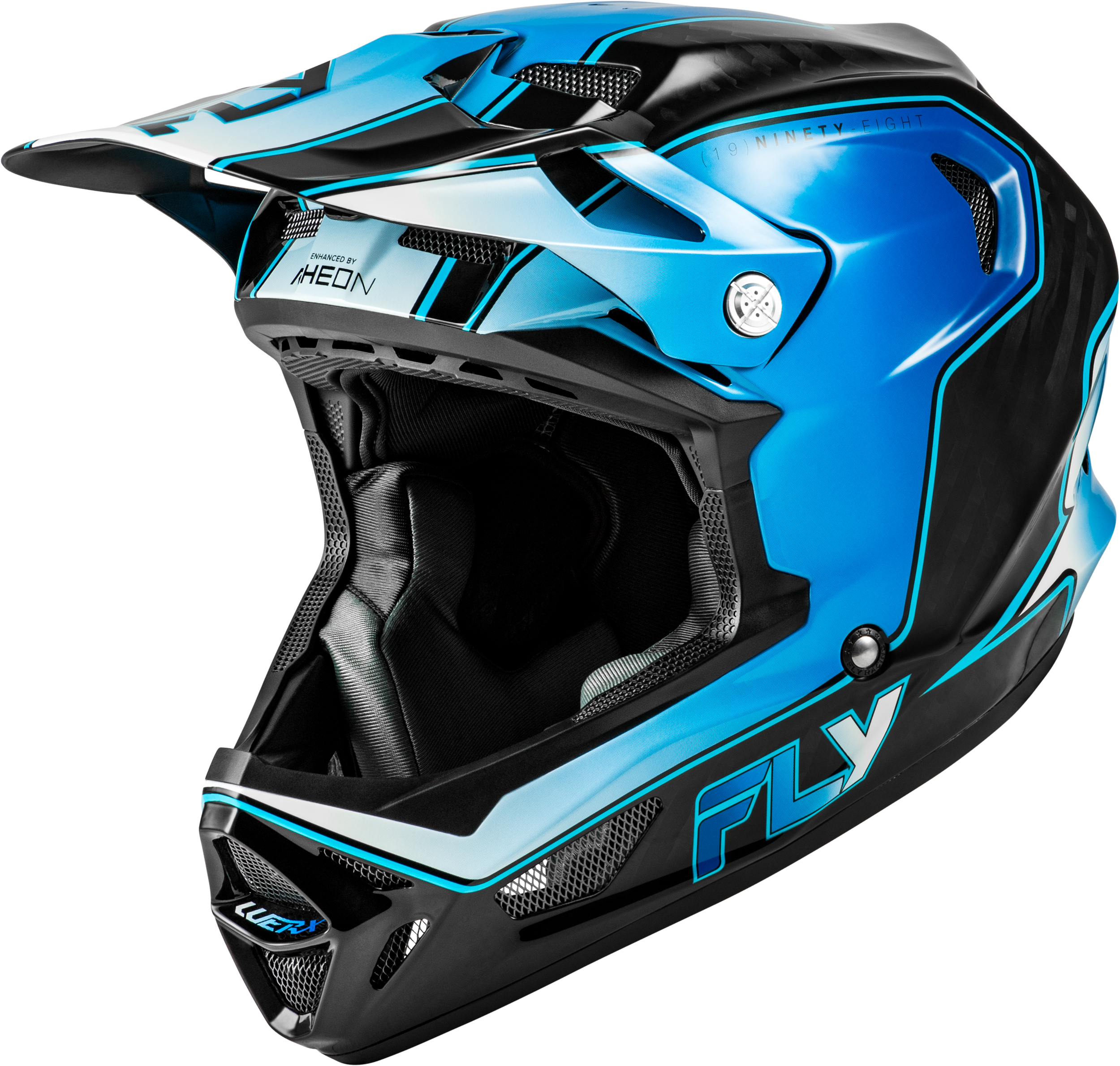 YTH WERX-R FLOW CARBON HLMT BLACK CARBON/BLUE/WHITE YL