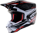 S-M5 ACTION 2 HELMET BLK/WHT/BRT RD GLOSSY XS