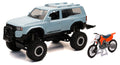 1:18 SCALE TRUCK/RACE BIKE LAND CRUISER/ORANGE RACE BIKE