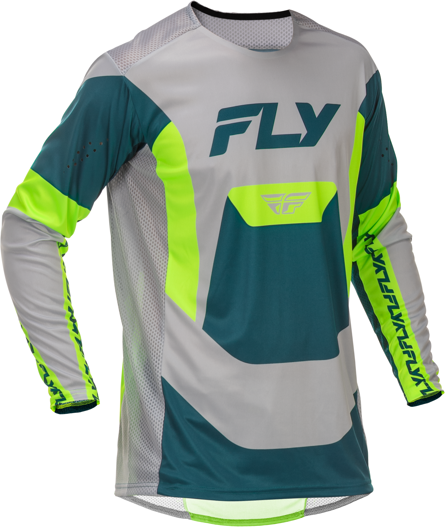 YOUTH LITE JERSEY GREY/LIME/TEAL YXL