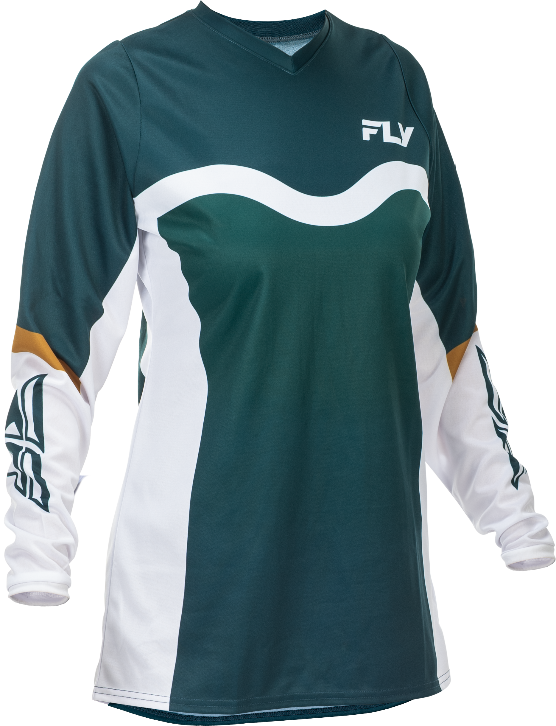 WOMEN'S F-16 JERSEY TEAL/WHITE/GOLD 2X