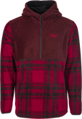 FLY HALF ZIP PULLOVER HOODIE RED PLAID 2X