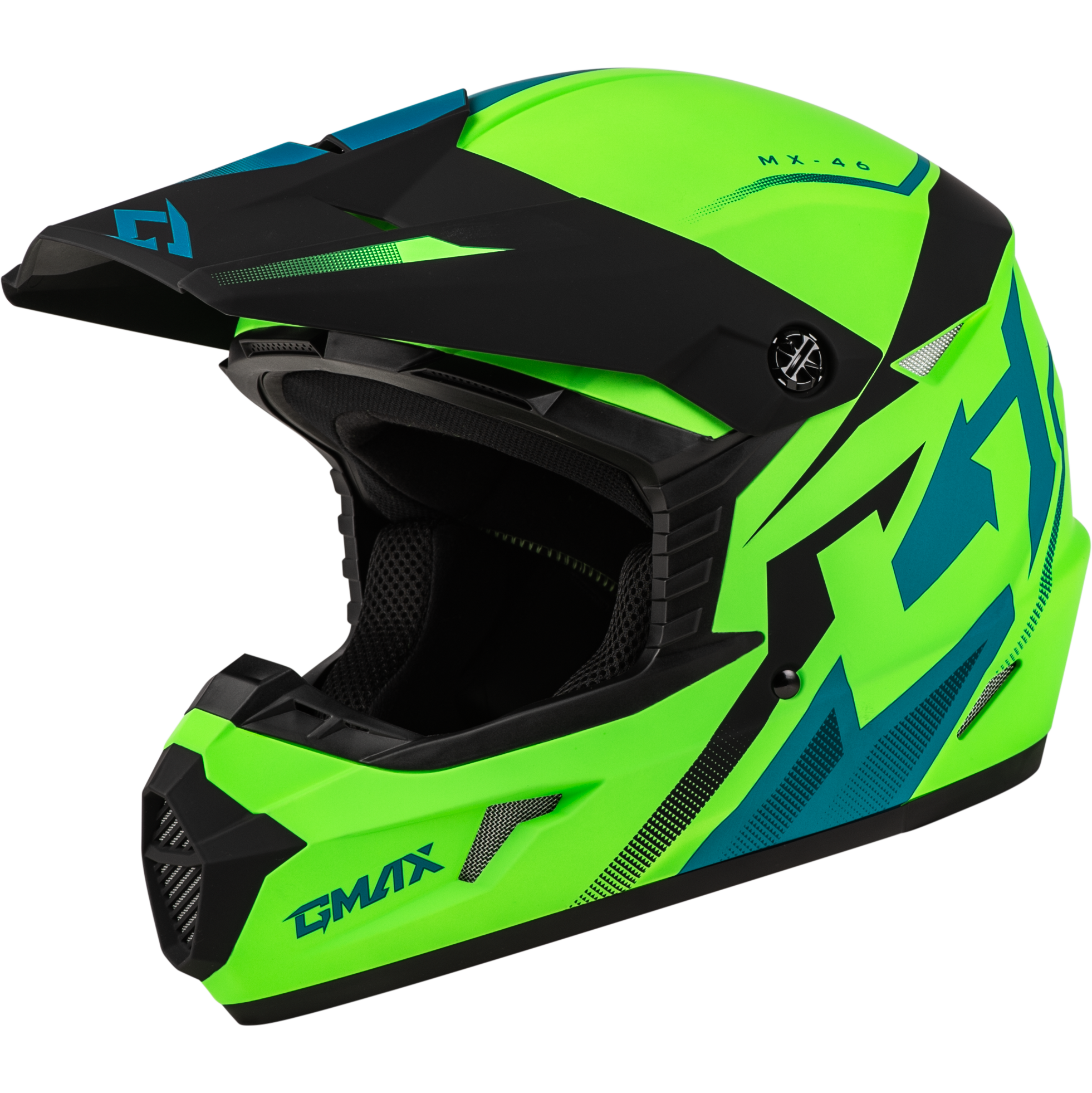 MX-46 COMPOUND HELMET MATTE HI-VIS GREEN/BLK/BLUE 2X