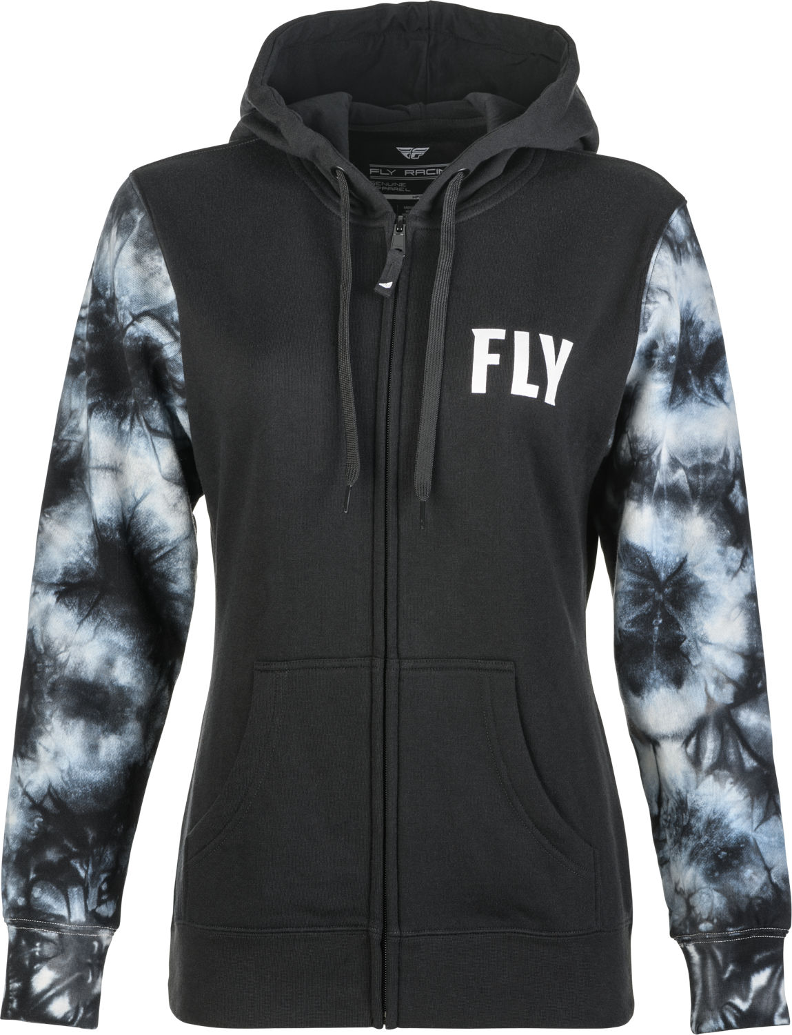 WOMEN'S FLY TIE-DYE ZIP UP HOODIE BLACK/GREY 2X