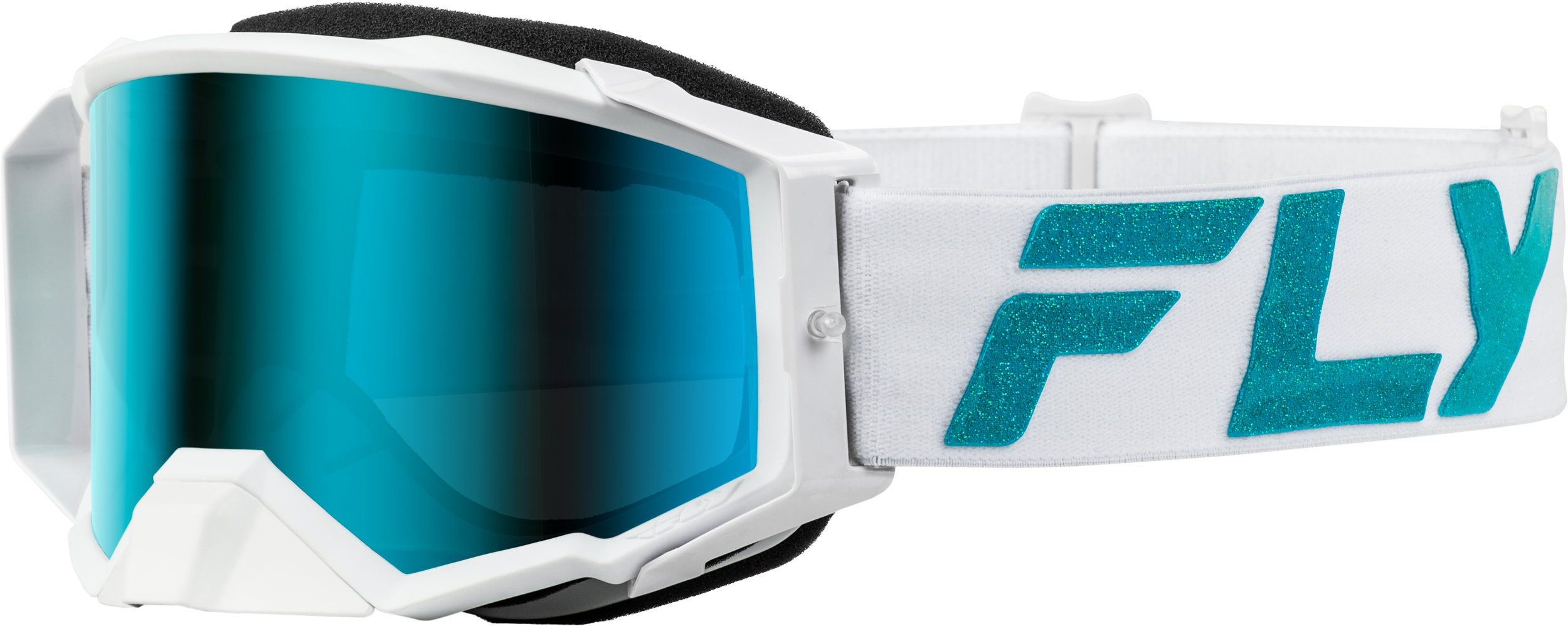 ZONE ELITE GOGGLE WHITE/TEAL W/ LIGHT GRN MIRROR/SMOKE LENS