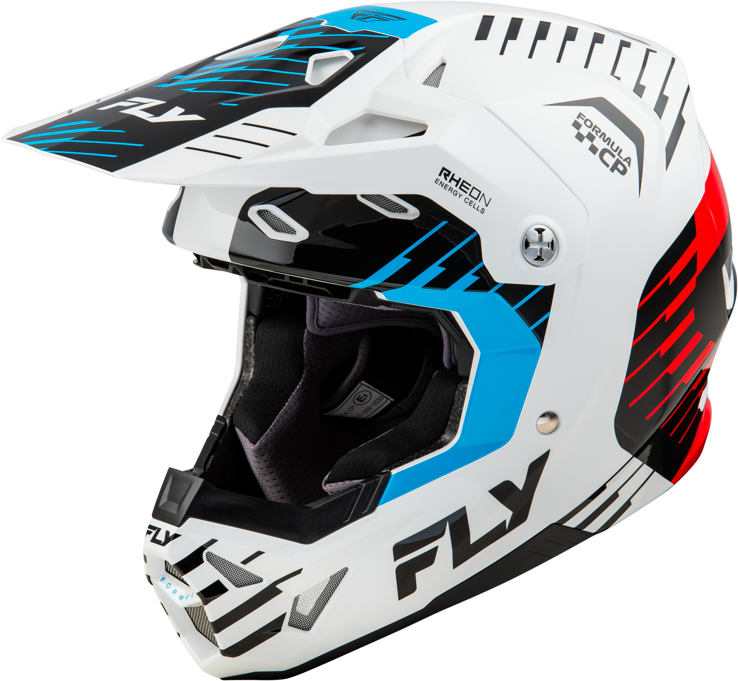 YOUTH FORMULA CP SLICE HELMET WHITE/RED/CYAN YL