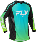 F-16 JERSEY AQUA/BLACK/WHITE 2X