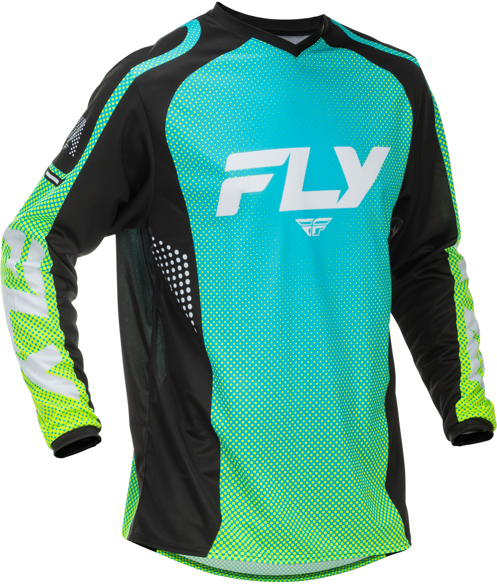 F-16 JERSEY AQUA/BLACK/WHITE 2X