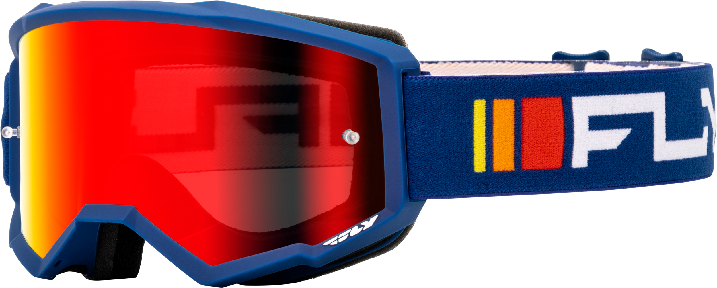 YOUTH ZONE GOGGLE NAVY/WHITE W/ RED MIRROR/SMOKE LENS