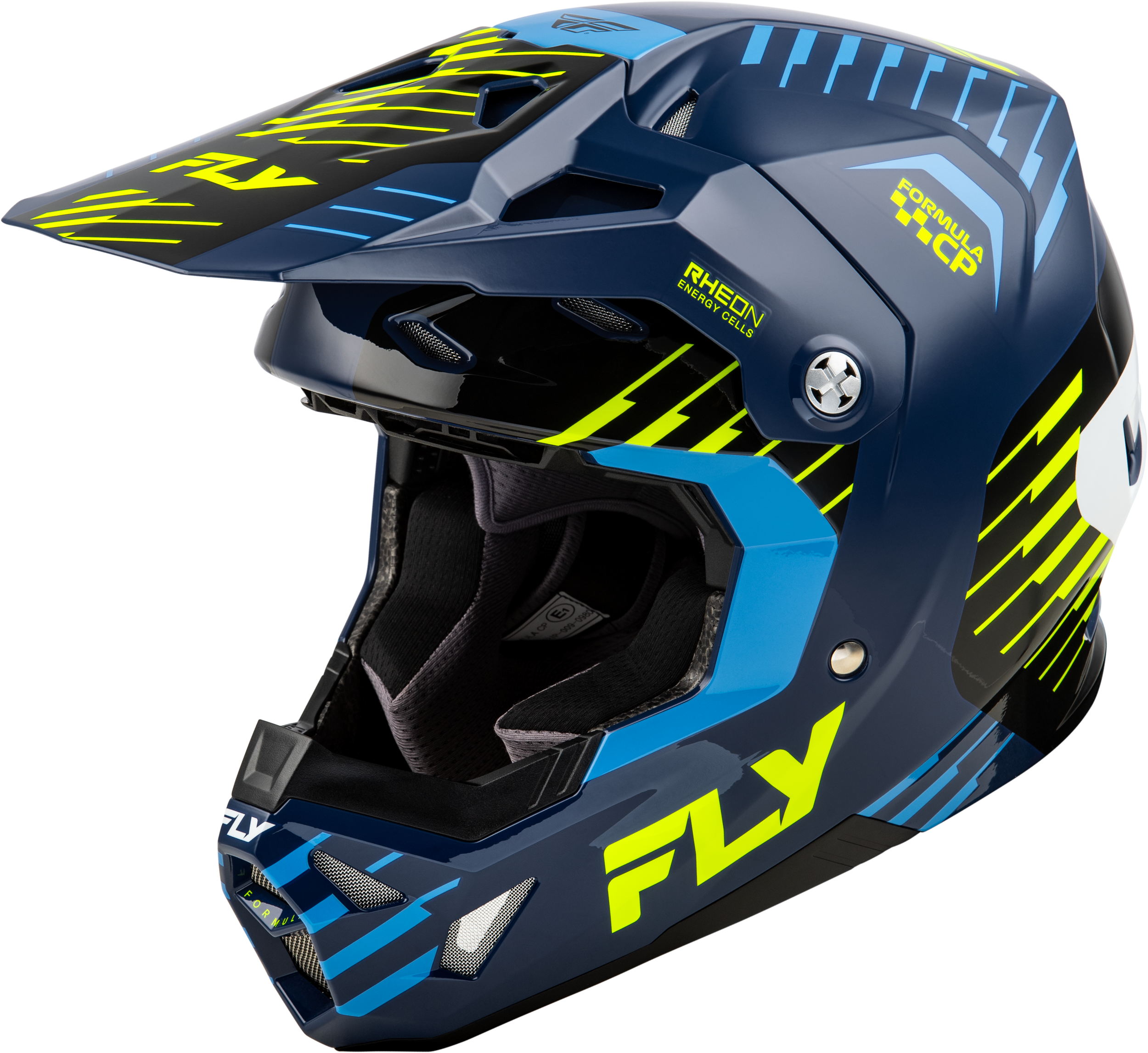 YOUTH FORMULA CP SLICE HELMET NAVY/HI-VIS/WHITE YL
