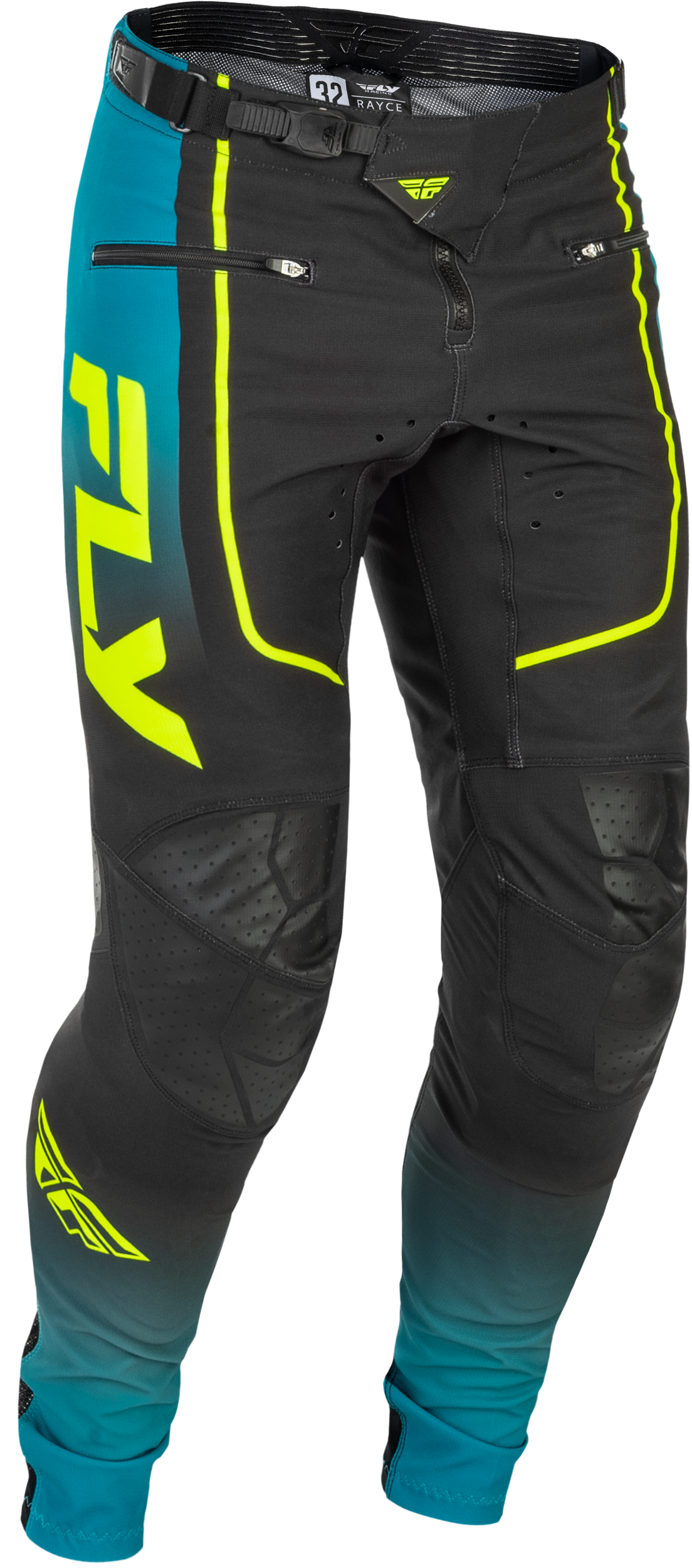 YOUTH RAYCE BICYCLE PANTS TEAL/BLACK/LIME SZ 26