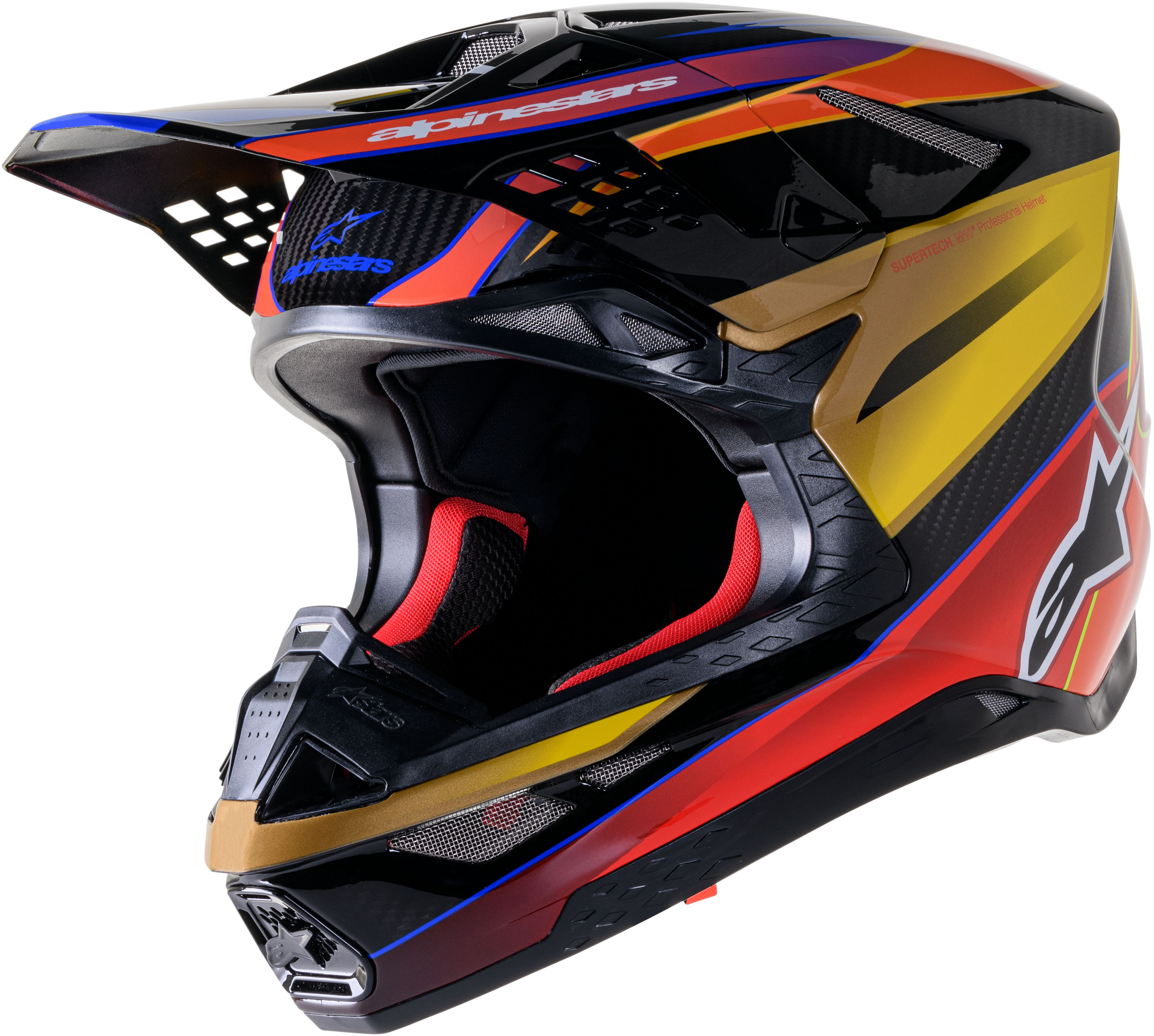 SUPERTECH S-M10 ERA HELMET GOLD YLW/RIO RED GLOSSY XS