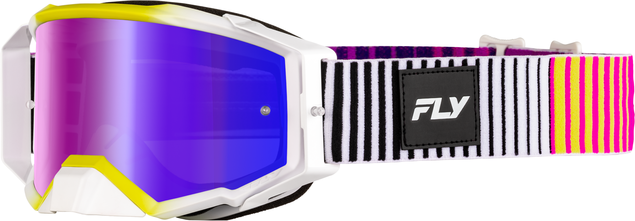 ZONE ELITE GOGGLE PNK/YEL/PUR W/ IRIDESCENT RED MIR/SMK LENS