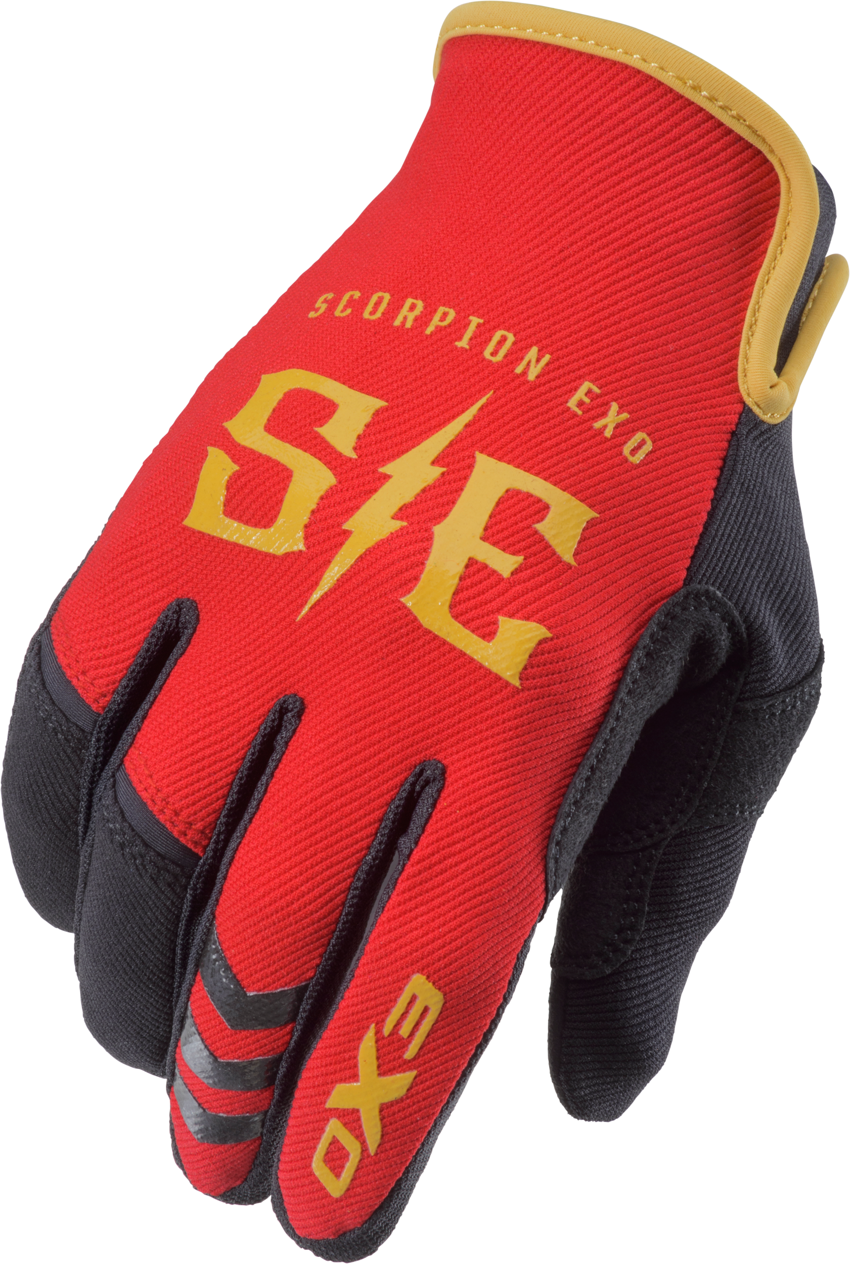AIR-STRETCH GLOVES CHARGE RED/GOLD 3X