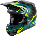 YTH FORMULA S CARBON BYTE HLMT BLACK CARBON/TEAL/LIME YL