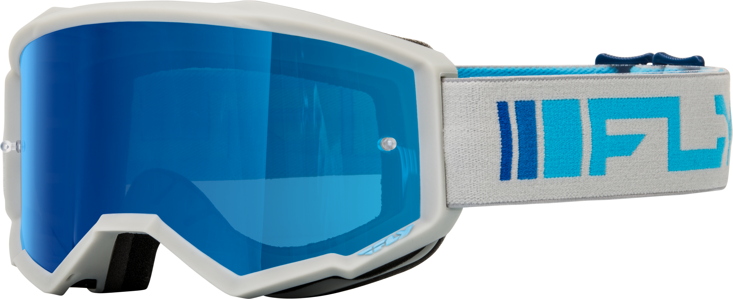 YOUTH ZONE GOGGLE SILVER/BLUE W/ DARK BLUE MIRROR/SMOKE LENS