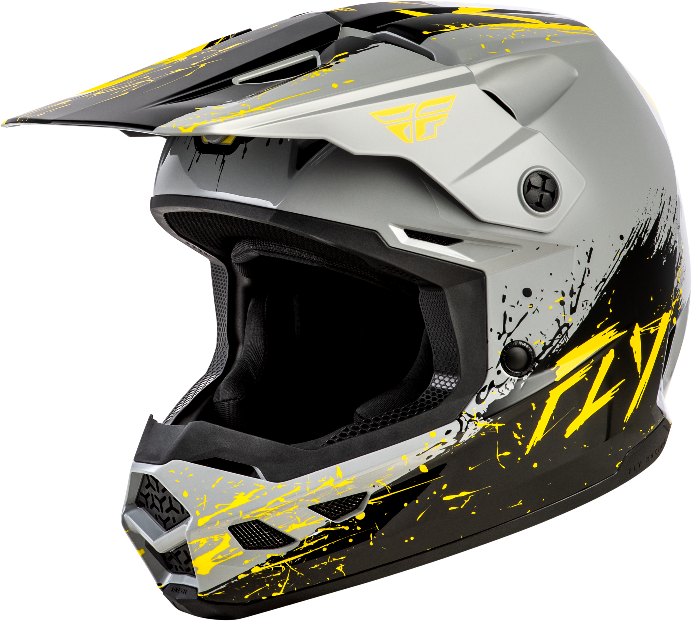 YOUTH KINETIC DRIP HELMET GREY/BLACK/YELLOW YL