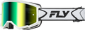 YOUTH ZONE GOGGLE WHITE/BLACK W/ IRIDESCENT GRN MIRROR LENS